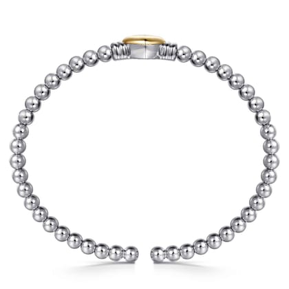 14K Yellow Gold and 925 Sterling Silver Heart Bujukan Bangle Bracelet