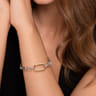 14K Yellow Gold and 925 Sterling Silver Hollow Link Chain Bracelet