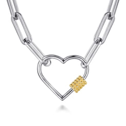 14K-Yellow-Gold-and-925-Sterling-Silver-Link-Chain-Bujukan-Heart-Necklace1