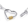 14K Yellow Gold and 925 Sterling Silver Link Chain Bujukan Heart Necklace