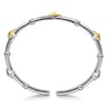 14K Yellow Gold and 925 Sterling Silver Rhombus Shape Bujukan Bangle Bracelet