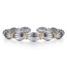 14K Yellow Gold and 925 Sterling Silver Shrimp Texture Bujukan Cuff Bracelet