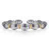 14K Yellow Gold and 925 Sterling Silver Shrimp Texture Bujukan Cuff Bracelet
