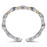 14K Yellow Gold and 925 Sterling Silver Shrimp Texture Bujukan Cuff Bracelet