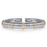 14K Yellow Gold and 925 Sterling Silver Shrimp Texture Bujukan Split Bangle Bracelet