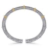 14K Yellow Gold and 925 Sterling Silver Shrimp Texture Bujukan Split Bangle Bracelet