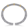 14K Yellow Gold and 925 Sterling Silver Shrimp Texture Bujukan Split Bangle Bracelet