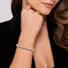 14K Yellow Gold and 925 Sterling Silver Shrimp Texture Bujukan Split Bangle Bracelet
