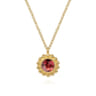 14K Yellow Gold and Garnet Bujukan Pendant Necklace