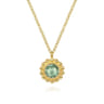 14K Yellow Gold and Green Amethyst Bujukan Pendant Necklace