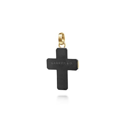 14K Yellow Gold and Titanium Cross Pendant