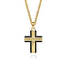 14K Yellow Gold and Titanium Cross Pendant