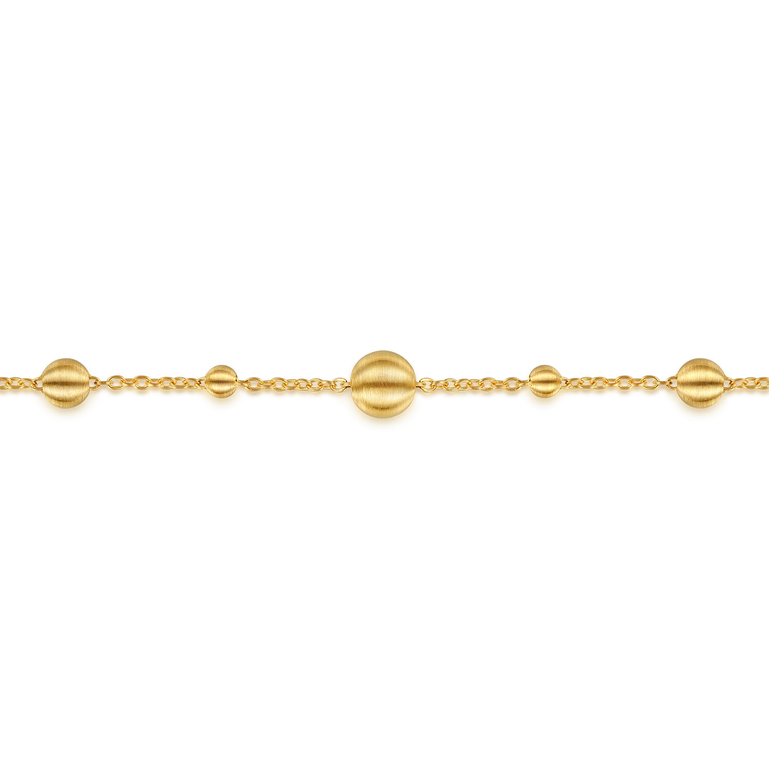14K Yellow Plain Gold Bujukan Ball Station Bracelet