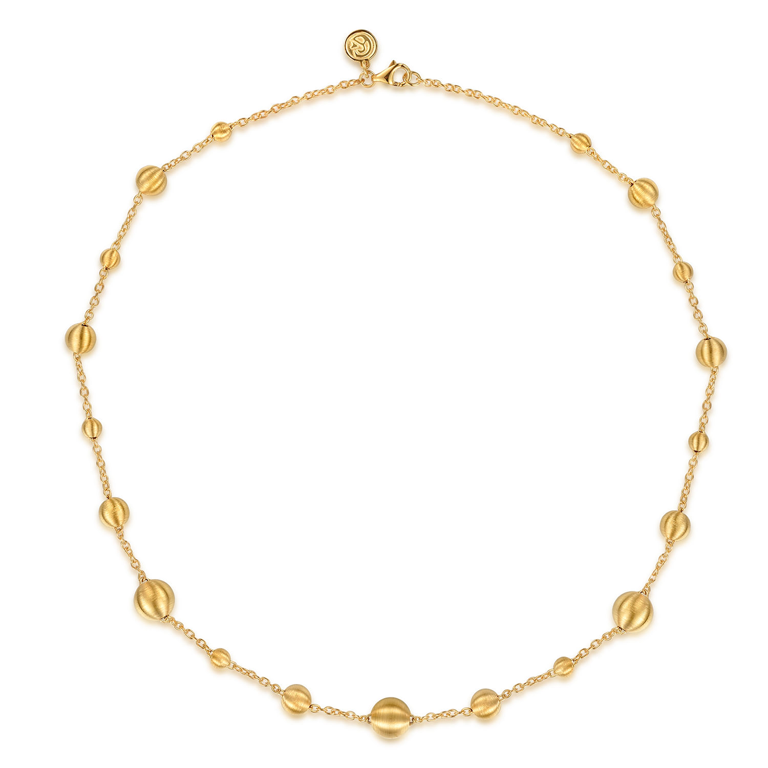 14K Yellow Plain Gold Bujukan Ball Station Necklace