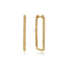 14K Yellow Plain Gold Bujukan Beads 30mm Rectangle Hoop Earrings