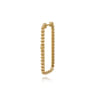 14K Yellow Plain Gold Bujukan Beads 30mm Rectangle Hoop Earrings