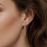 14K Yellow Plain Gold Bujukan Beads 30mm Rectangle Hoop Earrings