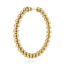 14K Yellow Plain Gold Bujukan Beads Classic Hoop Earrings
