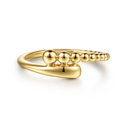 14K Yellow Plain Gold Bujukan Bypass Ring