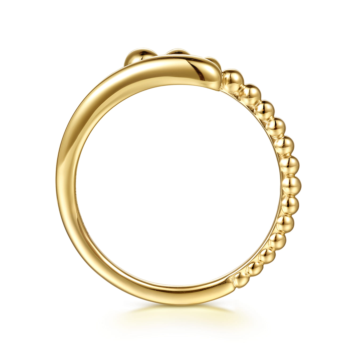 14K Yellow Plain Gold Bujukan Bypass Ring - Shot 2
