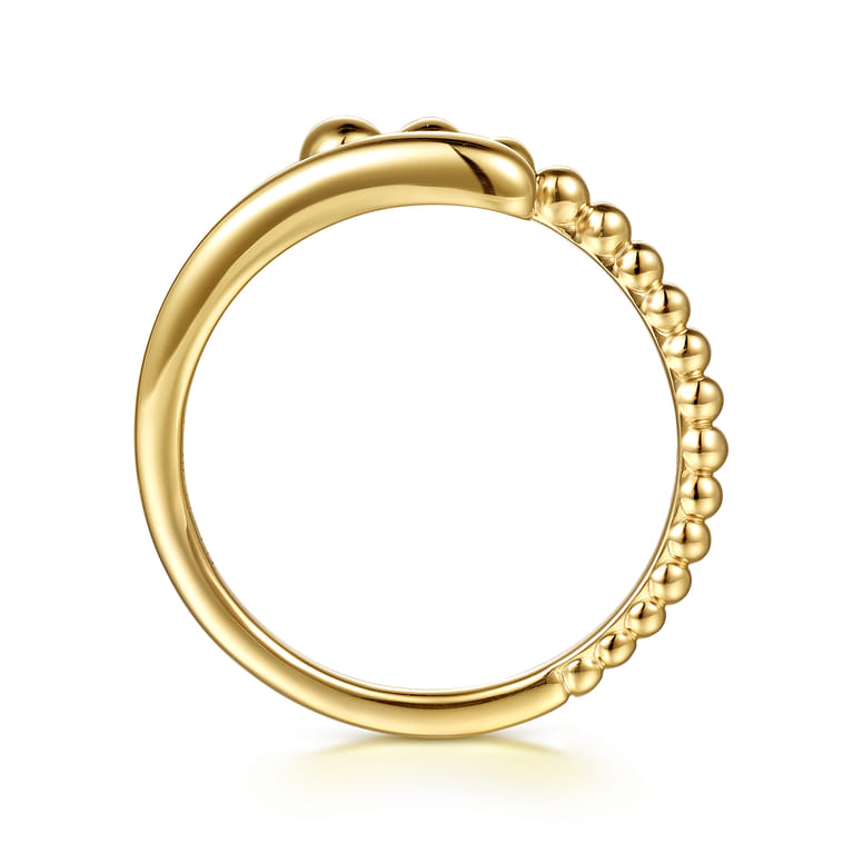 14K Yellow Plain Gold Bujukan Bypass Ring - Shot 2