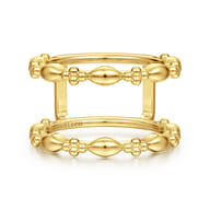 14K Yellow Plain Gold Bujukan Clover and Marquise Smart Ring Enhancer