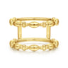 14K Yellow Plain Gold Bujukan Clover and Marquise Smart Ring Enhancer