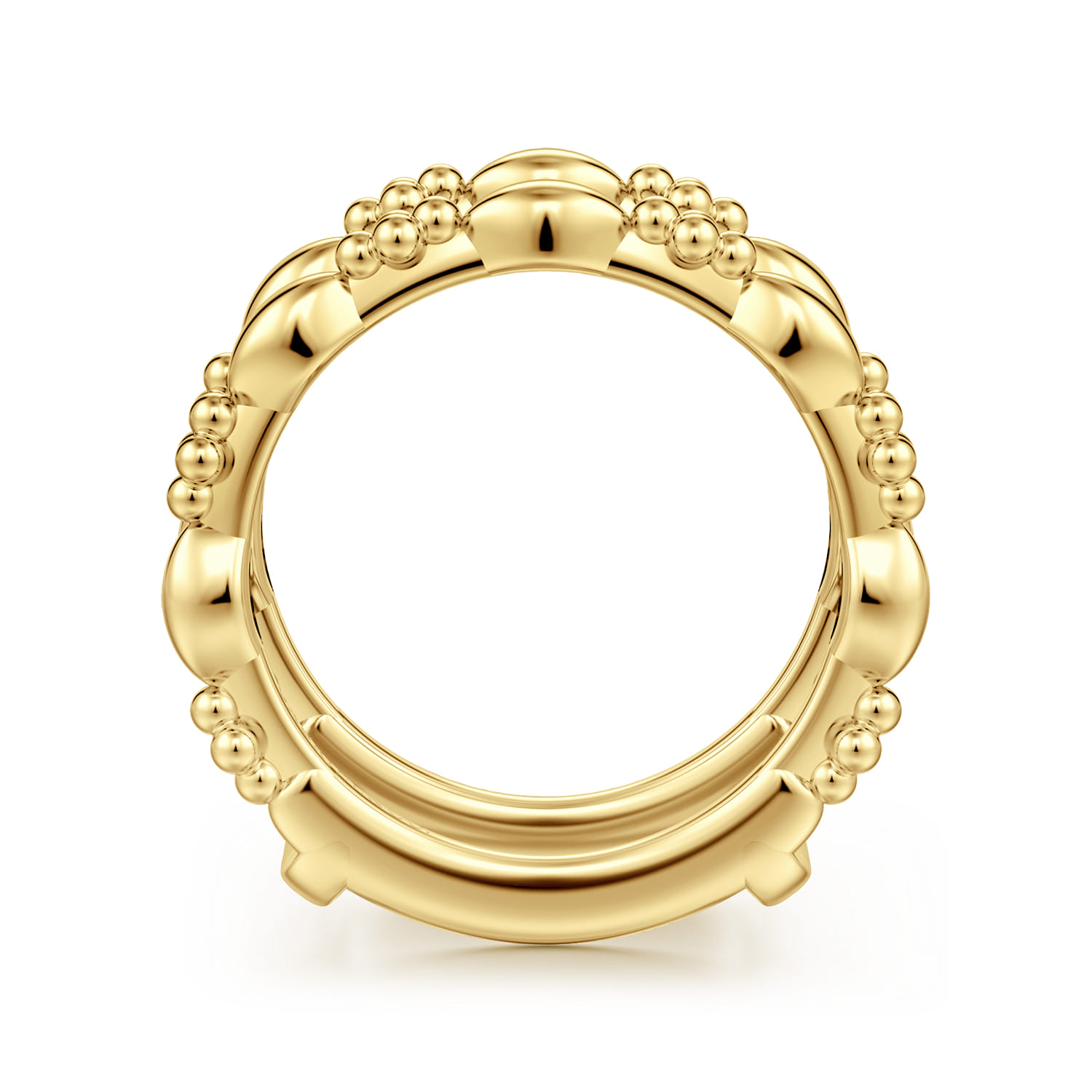 14K Yellow Plain Gold Bujukan Clover and Marquise Smart Ring Enhancer - Shot 2