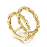 14K Yellow Plain Gold Bujukan Clover and Marquise Smart Ring Enhancer