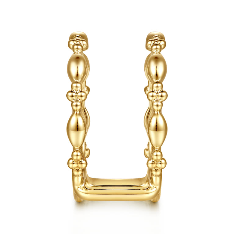 14K Yellow Plain Gold Bujukan Clover and Marquise Smart Ring Enhancer - Shot 4