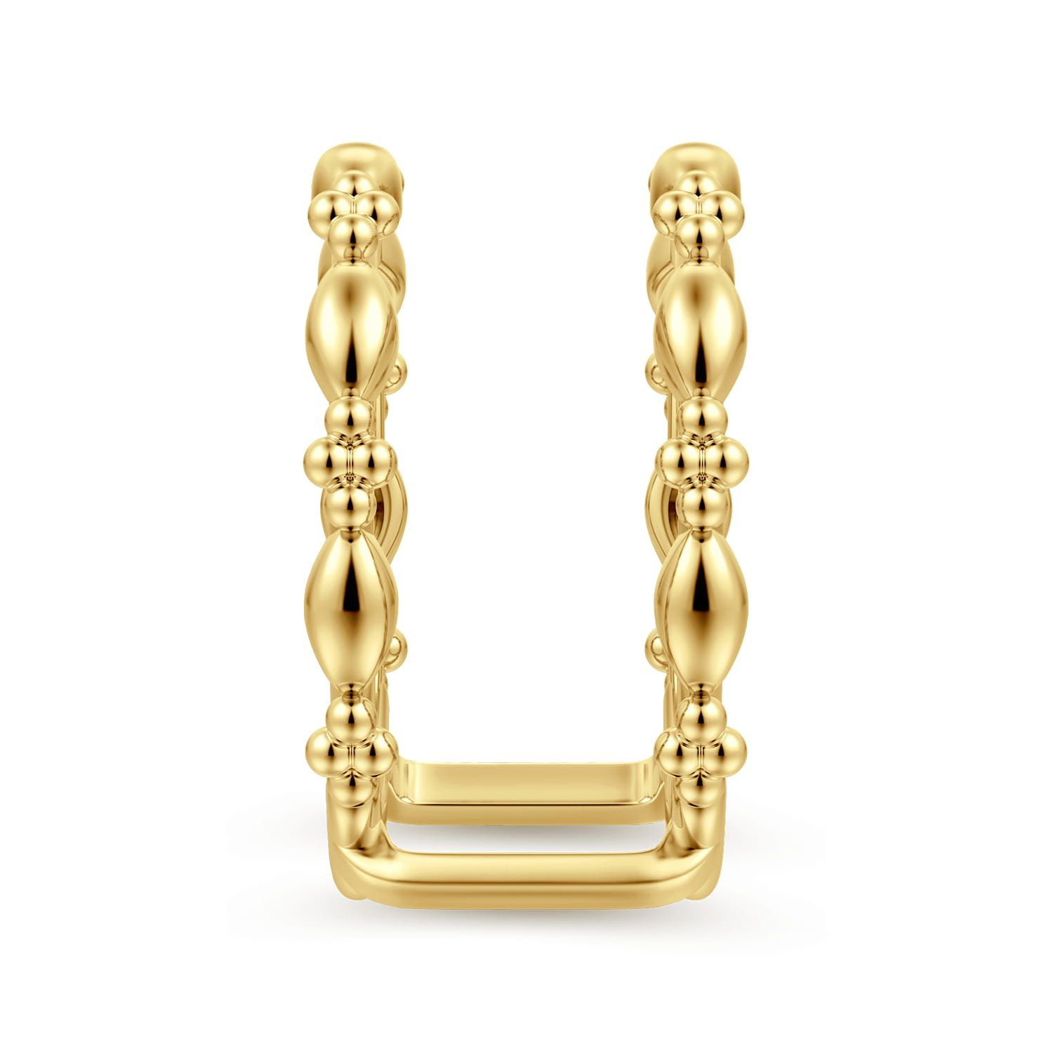 14K Yellow Plain Gold Bujukan Clover and Marquise Smart Ring Enhancer - Shot 4