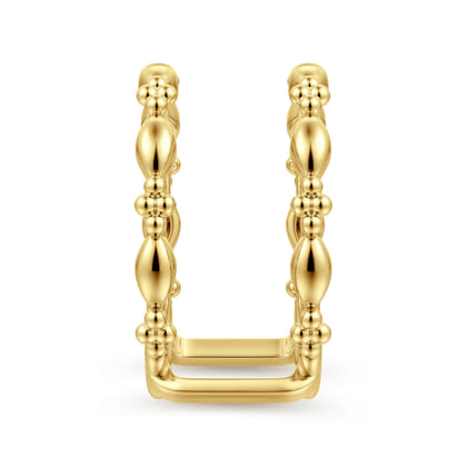 14K Yellow Plain Gold Bujukan Clover and Marquise Smart Ring Enhancer