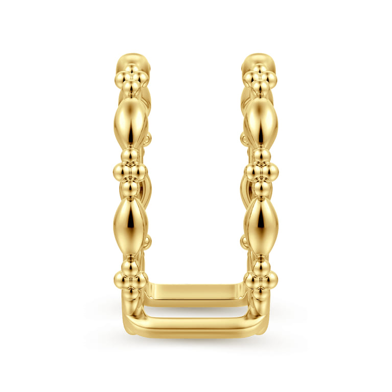 14K Yellow Plain Gold Bujukan Clover and Marquise Smart Ring Enhancer - Shot 4