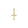 14K Yellow Plain Gold Bujukan Cross Charm Pendant With Detachable Bail