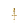 14K Yellow Plain Gold Bujukan Cross Charm Pendant With Detachable Bail