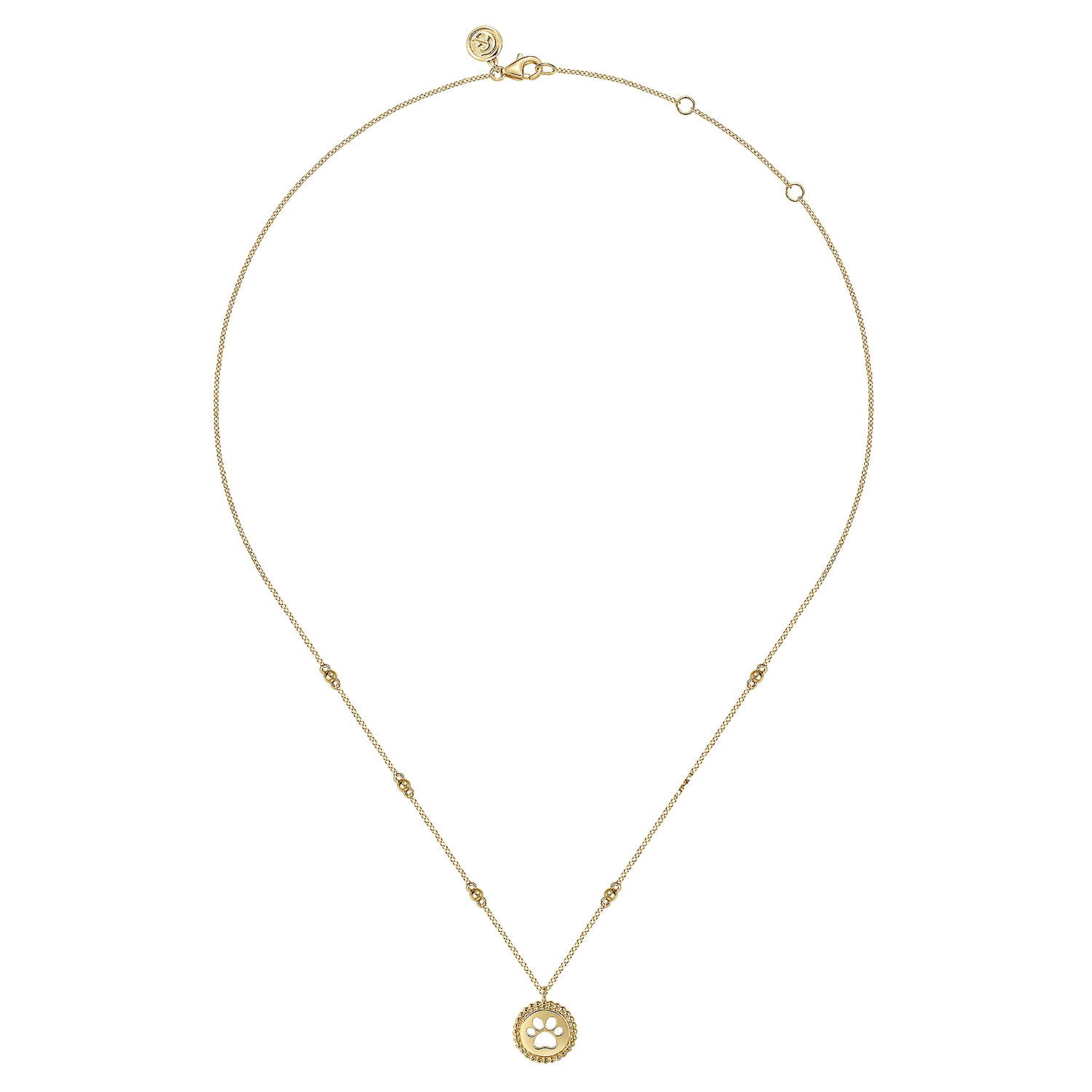 14K Yellow Plain Gold Bujukan Dog Paw Medallion Necklace | Shop 14k ...