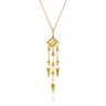 14K Yellow Plain Gold Bujukan Drop Chandelier Necklace