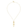 14K Yellow Plain Gold Bujukan Drop Chandelier Necklace