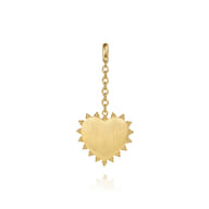 14K Yellow Plain Gold Bujukan Engravable Heart Medallion Pendant With Detachable Bail