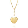 14K Yellow Plain Gold Bujukan Engravable Heart Medallion Pendant With Detachable Bail