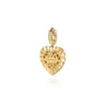 14K Yellow Plain Gold Bujukan Heart Medallion Pendant With Detachable Bail
