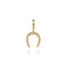14K Yellow Plain Gold Bujukan Horseshoe Charm Pendant With Detachable Bail