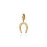 14K Yellow Plain Gold Bujukan Horseshoe Charm Pendant With Detachable Bail