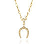 14K Yellow Plain Gold Bujukan Horseshoe Charm Pendant With Detachable Bail