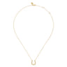 14K Yellow Plain Gold Bujukan Horseshoe Pendant Necklace