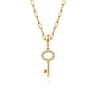 14K Yellow Plain Gold Bujukan Key Charm Pendant With Detachable Bail