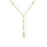 14K Yellow Plain Gold Bujukan Link Chain Y Necklace