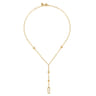 14K Yellow Plain Gold Bujukan Link Chain Y Necklace