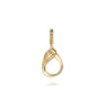 14K Yellow Plain Gold Bujukan Lock Charms With Detachable Bail