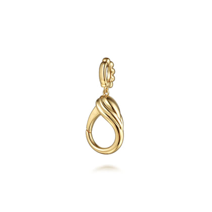 14K Yellow Plain Gold Bujukan Lock Charms With Detachable Bail